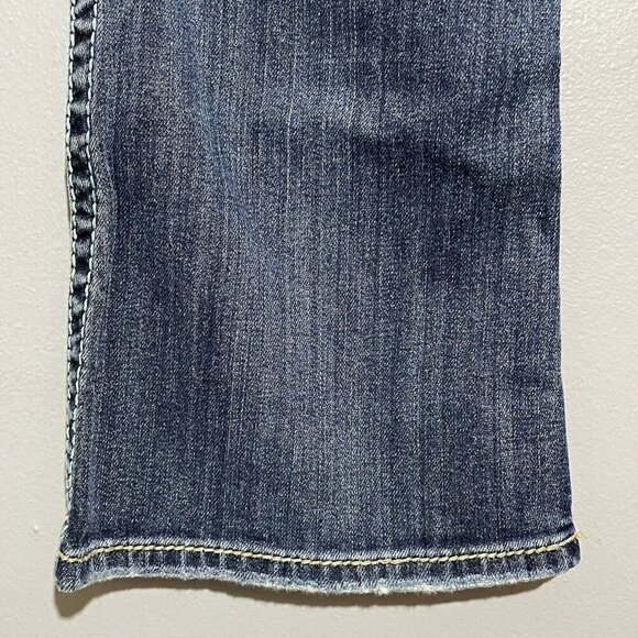 Silver Jeans Suki Surplus Bootcut Women W27 Blue Distress Western Cowboy Cowgirl - Picture 8 of 10